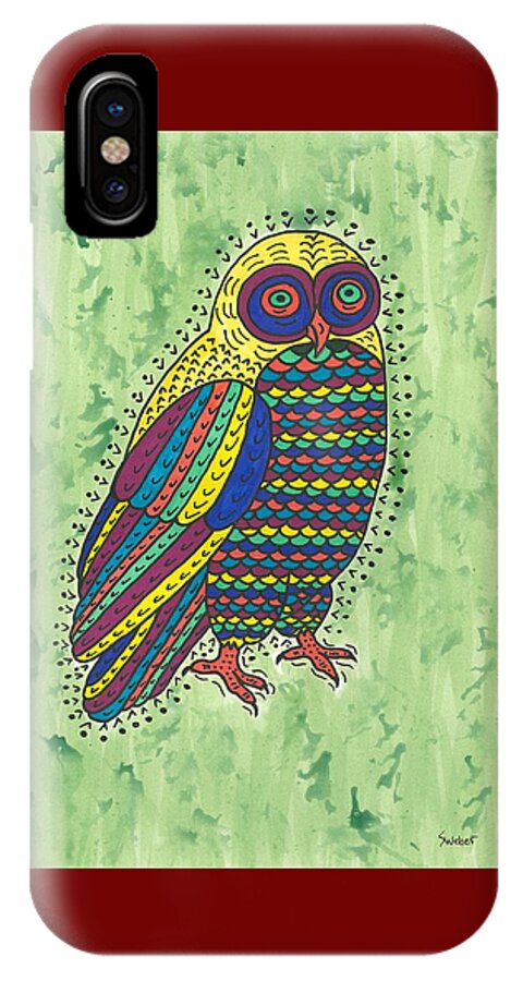 Owl iPhone X Case featuring the painting Hoot Owl by Susie Weber