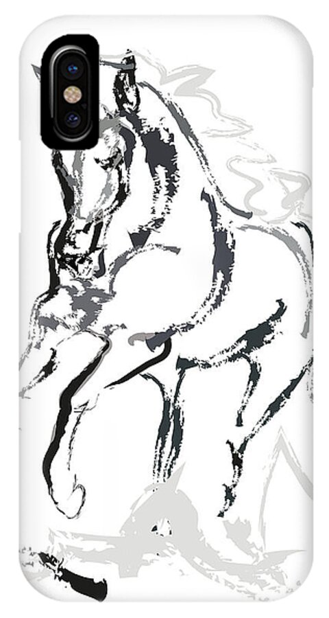 Running Horse iPhone X Case featuring the painting Horse- Andalusian angel by Go Van Kampen