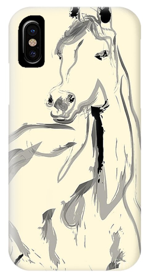 Arab iPhone X Case featuring the painting Horse - Arab by Go Van Kampen