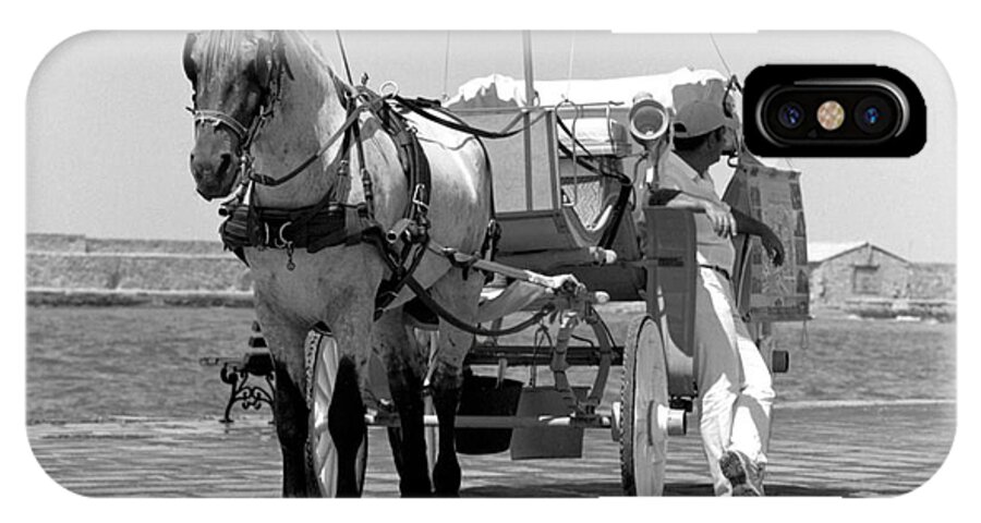 Horse iPhone X Case featuring the photograph Horse drawn carriage in Crete by Paul Cowan
