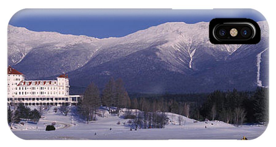 Photography iPhone X Case featuring the photograph Hotel Near Snow Covered Mountains, Mt by Panoramic Images