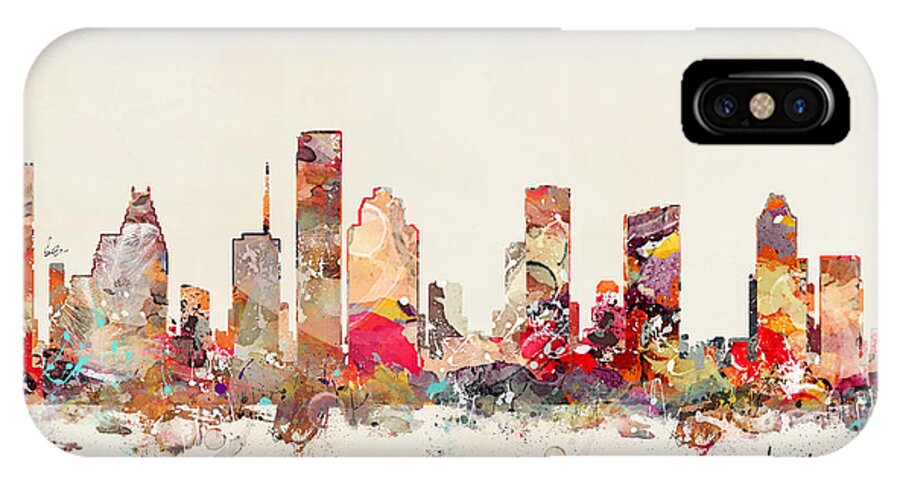 Houston Texas iPhone X Case featuring the painting Houston Texas by Bri Buckley