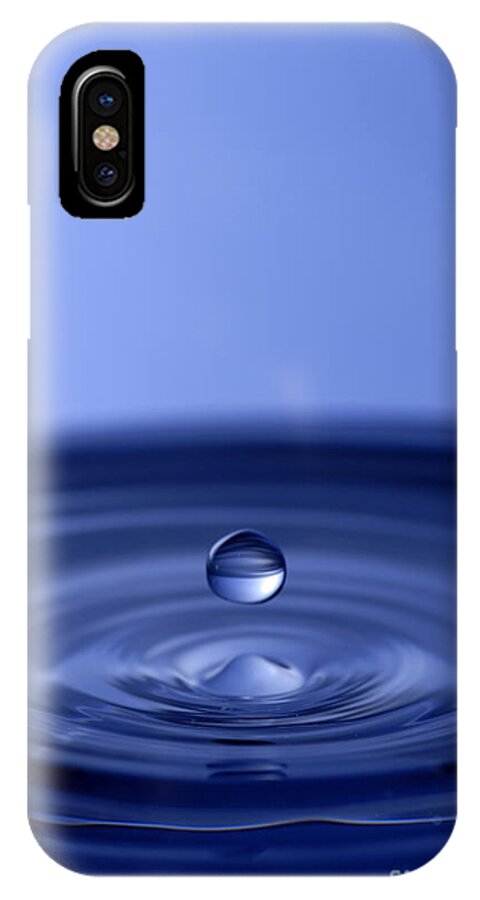 Water Drop iPhone X Case featuring the photograph Hovering Blue Water Drop by Anthony Sacco