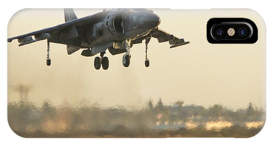 Aviation iPhone X Case featuring the photograph Hovering Harrier by Jim Moss