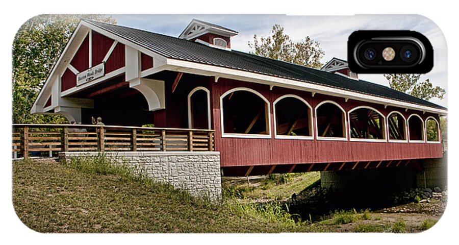 Hueston Woods Covered Bridge iPhone X Case featuring the photograph Hueston Woods Covered Bridge by Phyllis Taylor