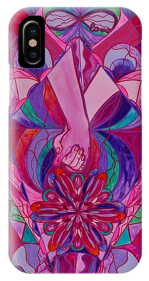 Vibration iPhone X Case featuring the painting Human Intimacy by Teal Eye Print Store