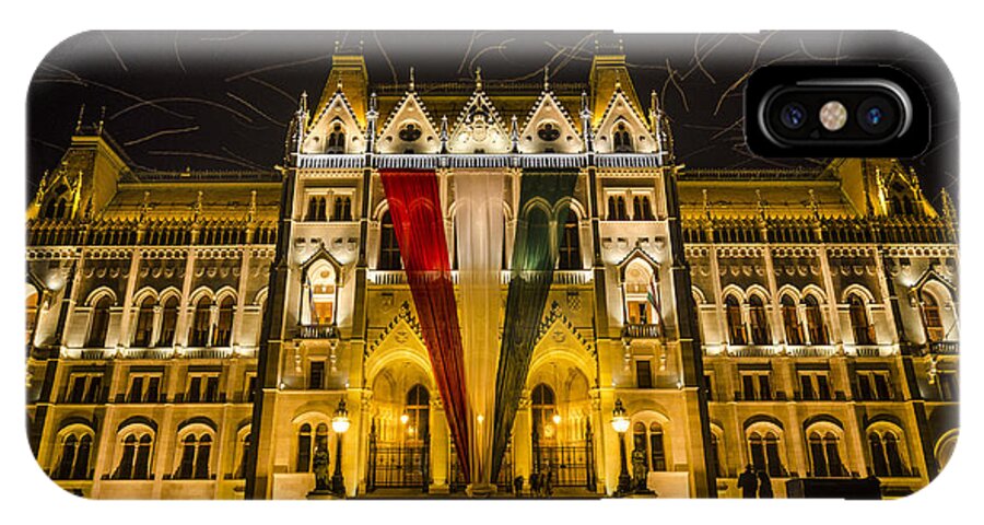 Country iPhone X Case featuring the photograph Hungarian Parliament at Night by Pablo Lopez