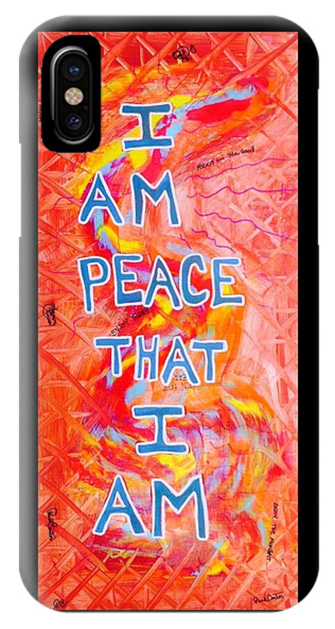 Iampeace iPhone X Case featuring the painting I am Peace by Paul Carter