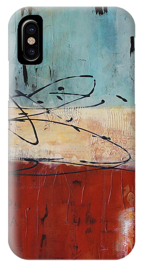 Abstract In Blues iPhone X Case featuring the painting Signed by Lauren Petit