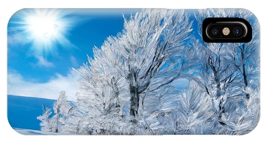 Ice iPhone X Case featuring the painting Icy Trees by Bruce Nutting