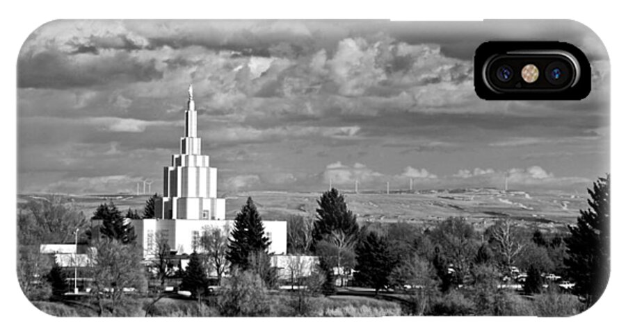 Temple iPhone X Case featuring the photograph Idaho Falls Temple by Eric Tressler
