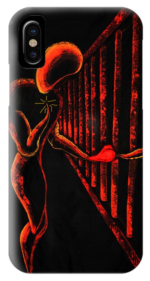 Giorgio Tuscani iPhone X Case featuring the painting Imprisoned Love by Giorgio Tuscani