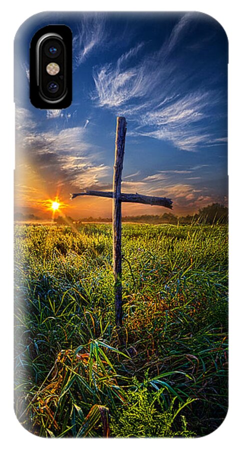 Cross iPhone X Case featuring the photograph In His Glory by Phil Koch