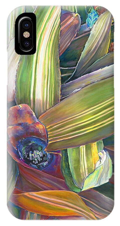Birdseye Art Studio iPhone X Case featuring the painting Bromeliad by Nick Payne
