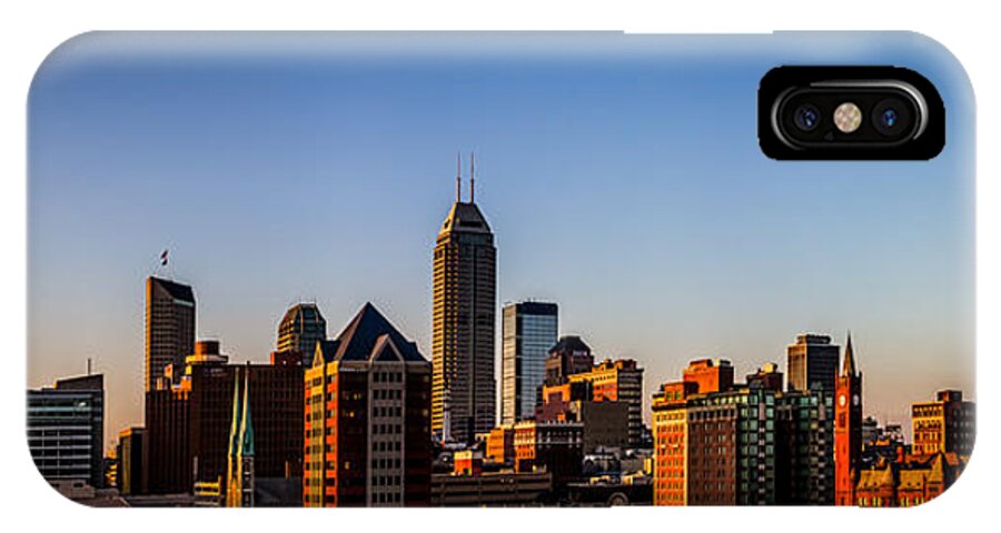 Bankers Life Fieldhouse iPhone X Case featuring the photograph Indianapolis Skyline - South by Ron Pate