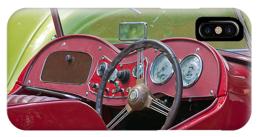 Car iPhone X Case featuring the photograph Red MG-TD Convertible by Terri Waters
