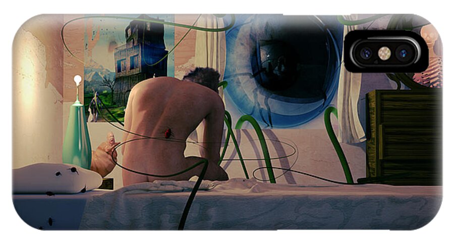 Man iPhone X Case featuring the digital art Insomnia by Matthew Lindley