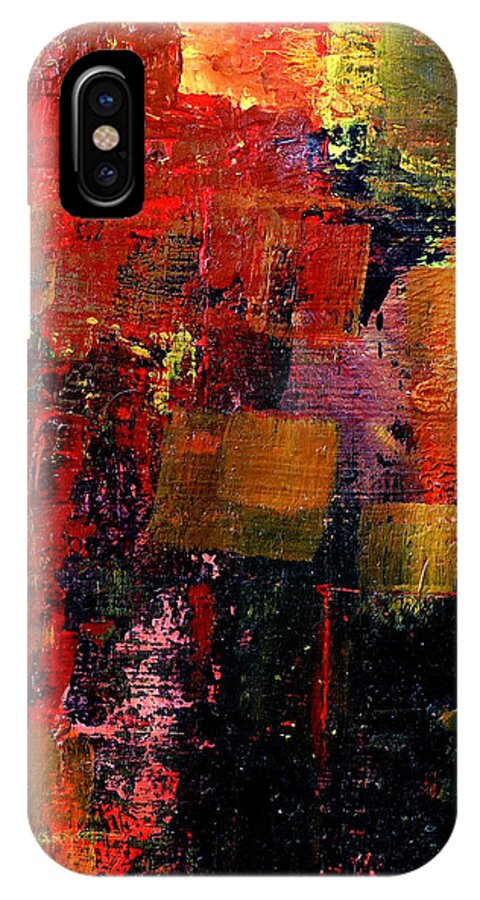 Abstract iPhone X Case featuring the painting Interaction by Jim Whalen