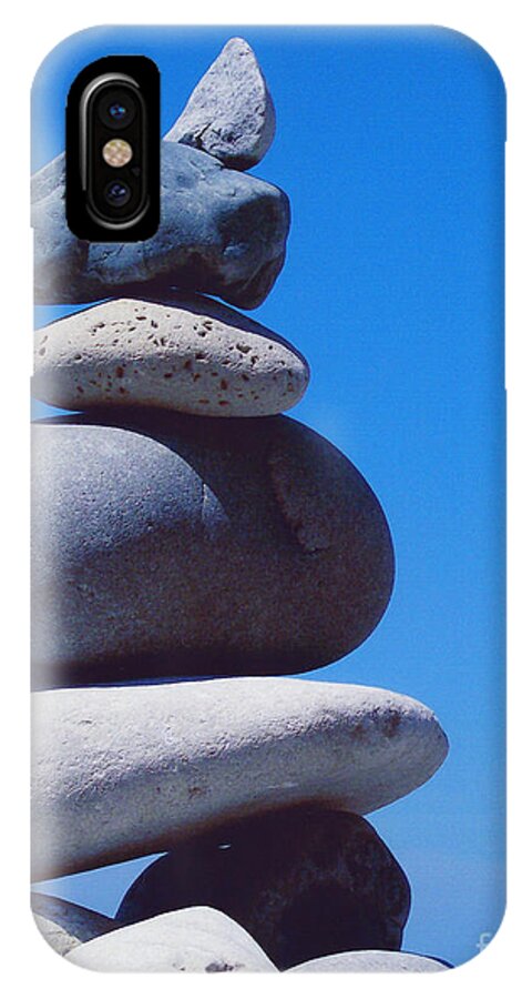 First Star iPhone X Case featuring the photograph Inukshuk 1 by jammer by First Star Art