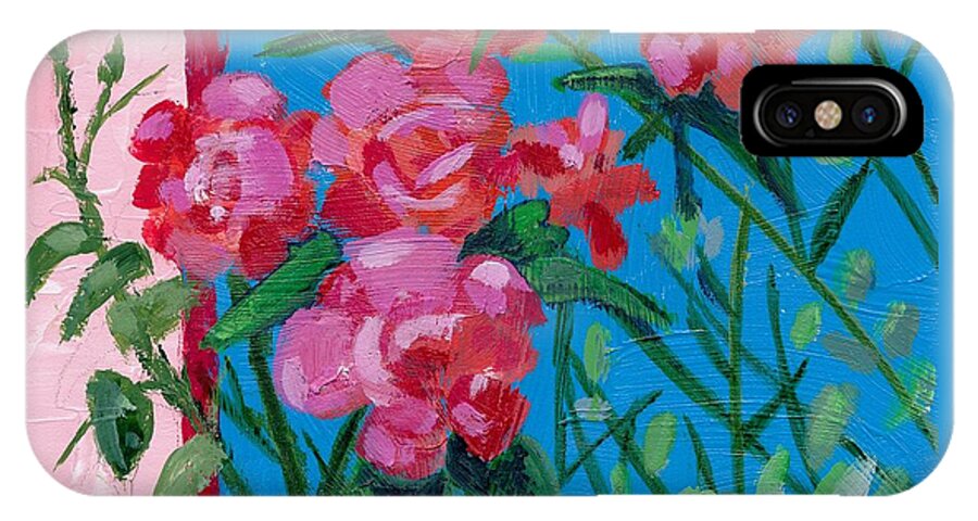 Flowers iPhone X Case featuring the painting Ioannina Garden by Adele Bower