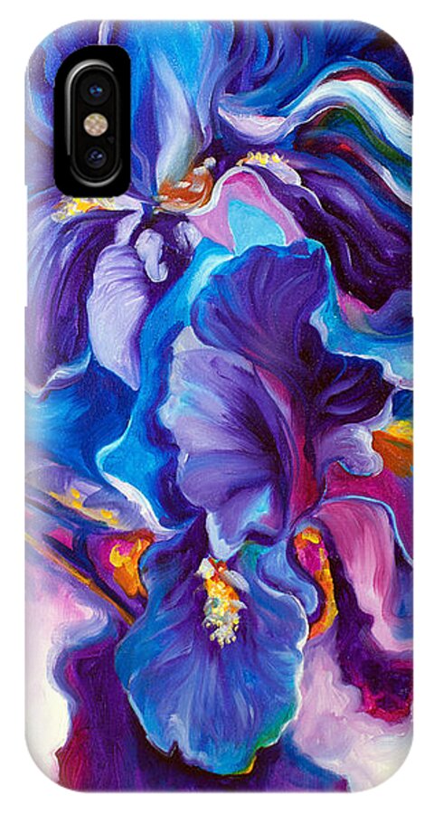 Flower iPhone X Case featuring the painting Iris Abstract The Shadow Of Your Smile by Marcia Baldwin