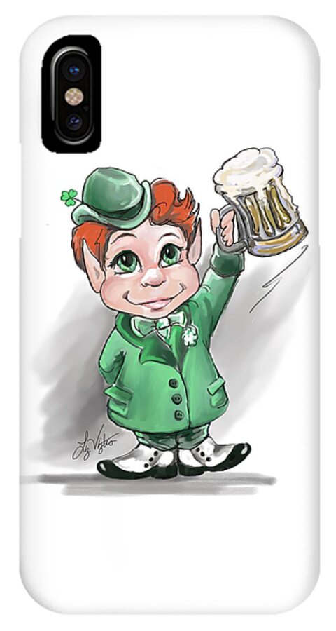 Liz Viztes iPhone X Case featuring the digital art Irish Cheers by Liz Viztes