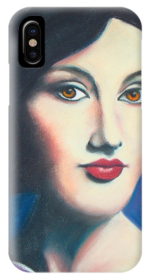 Portrait iPhone X Case featuring the painting Isabel by Michael Foltz