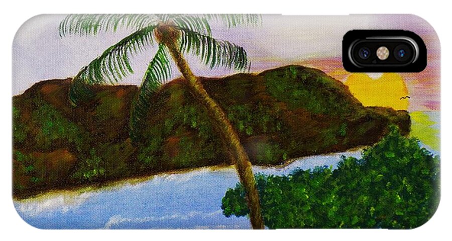 Island Scenery iPhone X Case featuring the painting Island Escape by Celeste Manning