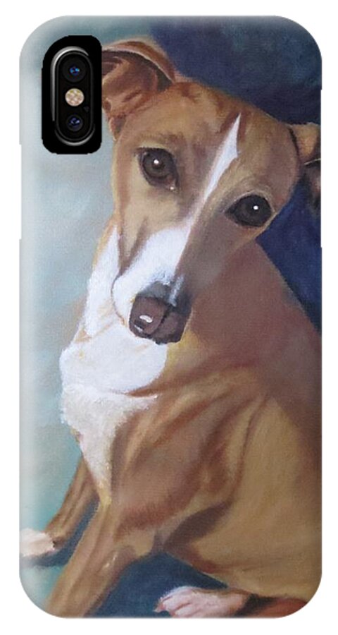 Italian Greyhound iPhone X Case featuring the painting Italian Greyhound by Sharon Schultz