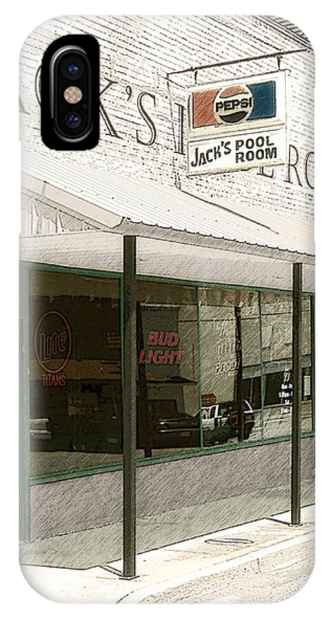 Jacks Pool Room iPhone X Case featuring the photograph Jack's Pool Room by Lee Owenby