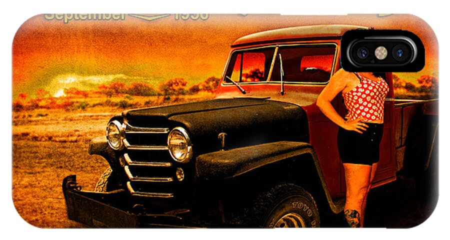 Jeep iPhone X Case featuring the photograph Jeeping Bettie at Gantt's Garage by Chas Sinklier