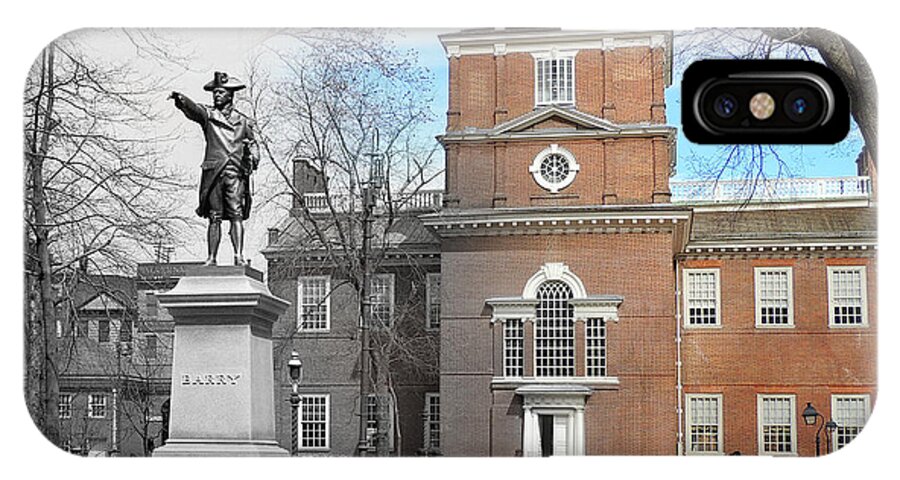 Philadelphia iPhone X Case featuring the photograph John Barry Statue by Eric Nagy