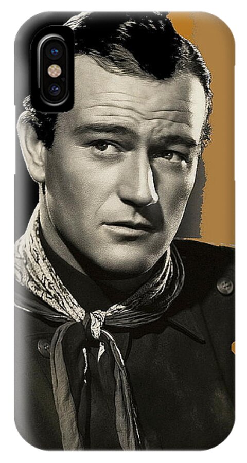 John Wayne Publicity Photo In Costume Stagecoach Color Added James Cagney John Ford iPhone X Case featuring the photograph John Wayne publicity photo in costume Stagecoach 1939-2009 by David Lee Guss
