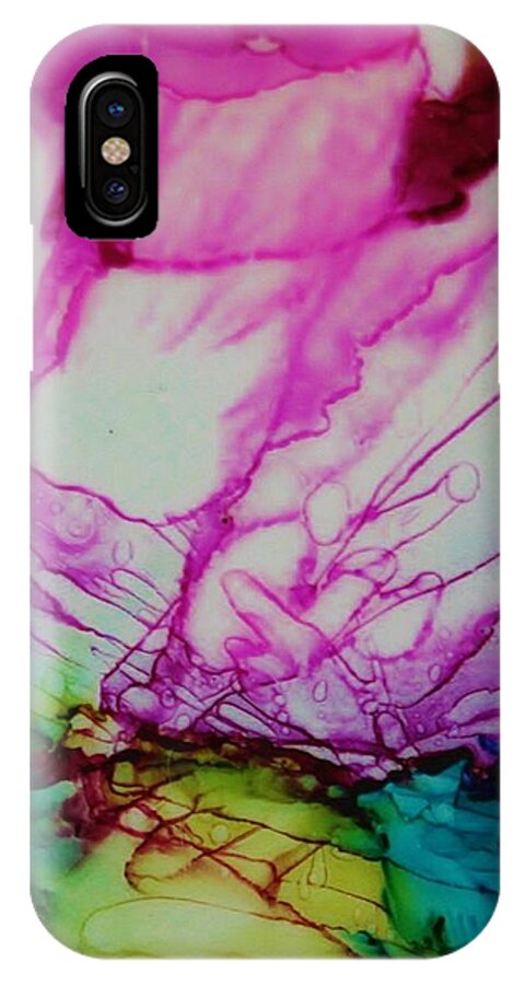 Abstract iPhone X Case featuring the painting Joy by Marcia Breznay