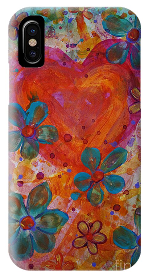 Joyful Noise iPhone X Case featuring the painting Joyful Noise by Jacqueline Athmann
