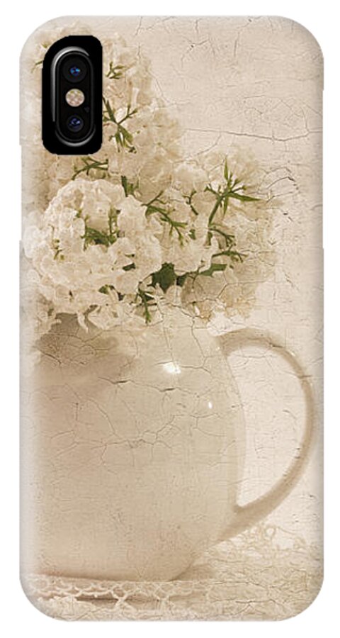 Lilac iPhone X Case featuring the photograph Jug Of White Lilacs by Sandra Foster