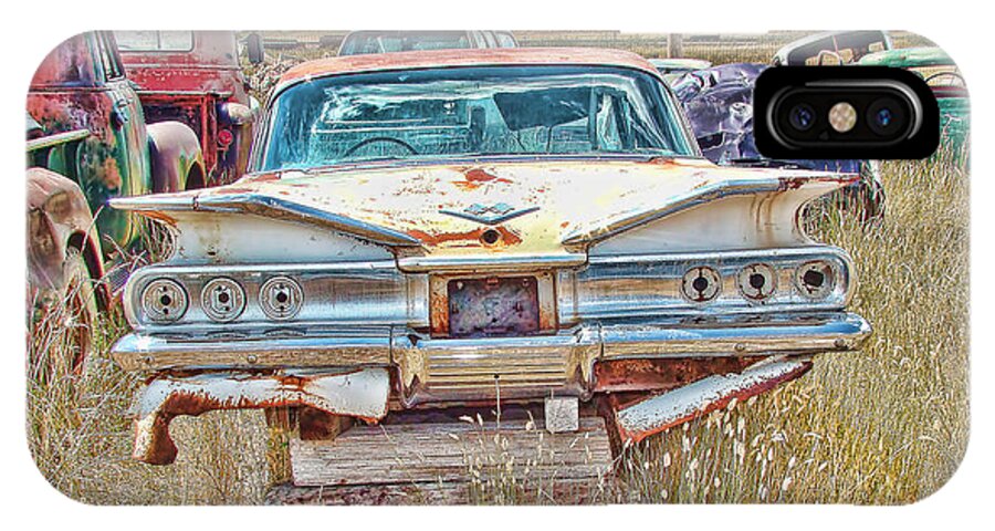 1960's Chevrolet Impala iPhone X Case featuring the photograph Junkyard Series 1960's Chevrolet Impala by Cathy Anderson
