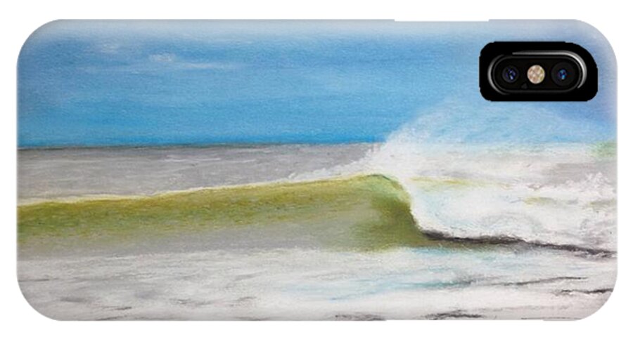Wave Surf Breaker Ocean Beach Shore Sea Seashore Water iPhone X Case featuring the painting Just a Wave by Stan Tenney