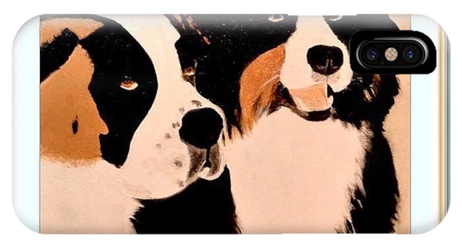 Dogs iPhone X Case featuring the painting Just Friends by Denise Tomasura