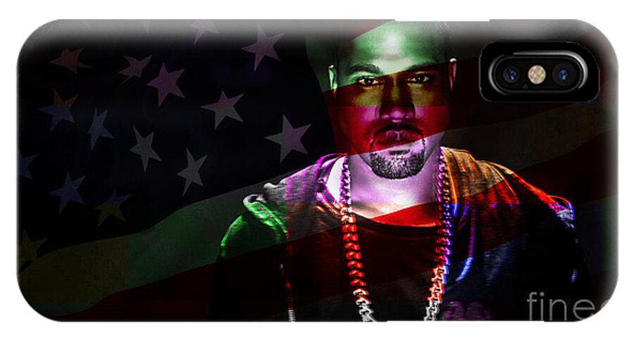 Kanye West Digital Art iPhone X Case featuring the mixed media Kanye West by Marvin Blaine
