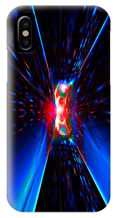 Fractal iPhone X Case featuring the digital art Keeping Focus Embracing with the Light by Rebecca Phillips