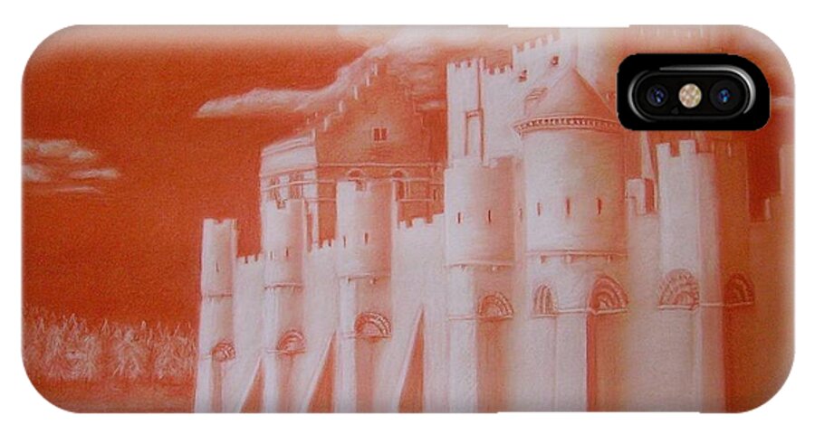 Castle iPhone X Case featuring the drawing Kelly's Camelot by Kelly Statham