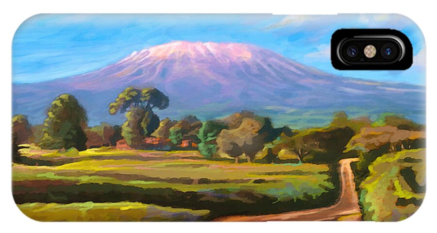 Mt. Kilimanjaro iPhone X Case featuring the painting Kilimanjaro by Anthony Mwangi