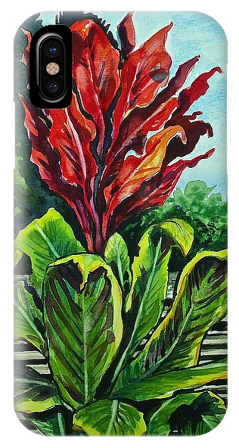 Watercolor iPhone X Case featuring the painting Kim Dracena by Lynne Haines