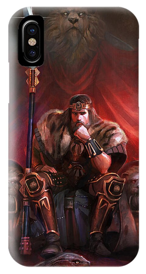 Barbarian iPhone X Case featuring the digital art King By His Own Hand by Steve Goad