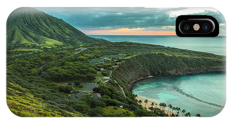 Aqua iPhone X Case featuring the photograph Koko Head Crater and Hanauma Bay 1 by Leigh Anne Meeks