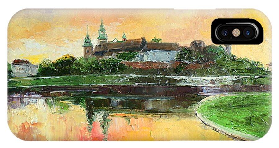 Wawel iPhone X Case featuring the painting Krakow - Wawel Castle by Luke Karcz