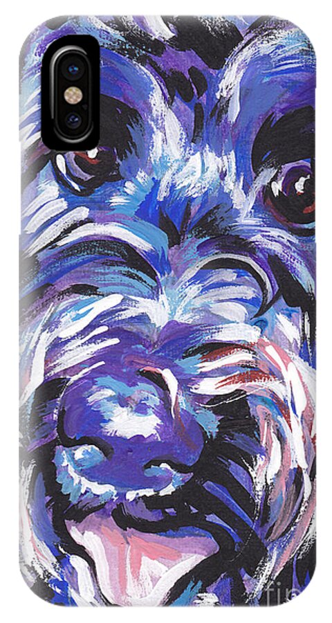 Labradoodle iPhone X Case featuring the painting Labra Doodly Do by Lea S