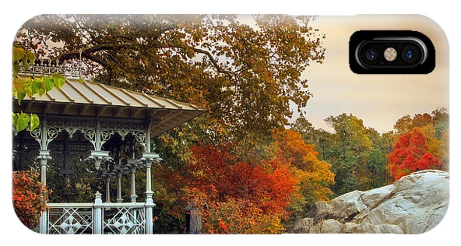 New York iPhone X Case featuring the photograph Ladies Pavilion in Autumn by Jessica Jenney