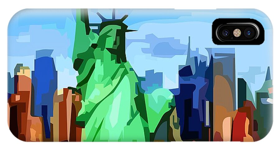 Museu iPhone X Case featuring the digital art Lady Liberty by P Dwain Morris